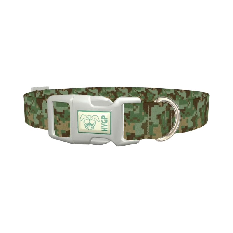 Pixel Camo Dog Collar - plastic silver