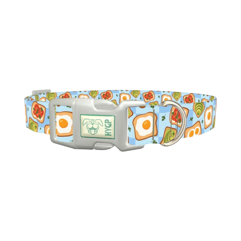 Breakfast Toast Dog Collar - plastic silver