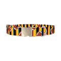 Striped Football 8870462849239 Dog Collar - metal silver
