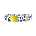 Navy Geometric Shapes Dog Collar - metal gold