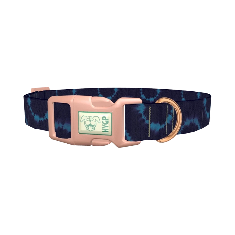 Tie Dye Circle Dog Collar - plastic rose gold