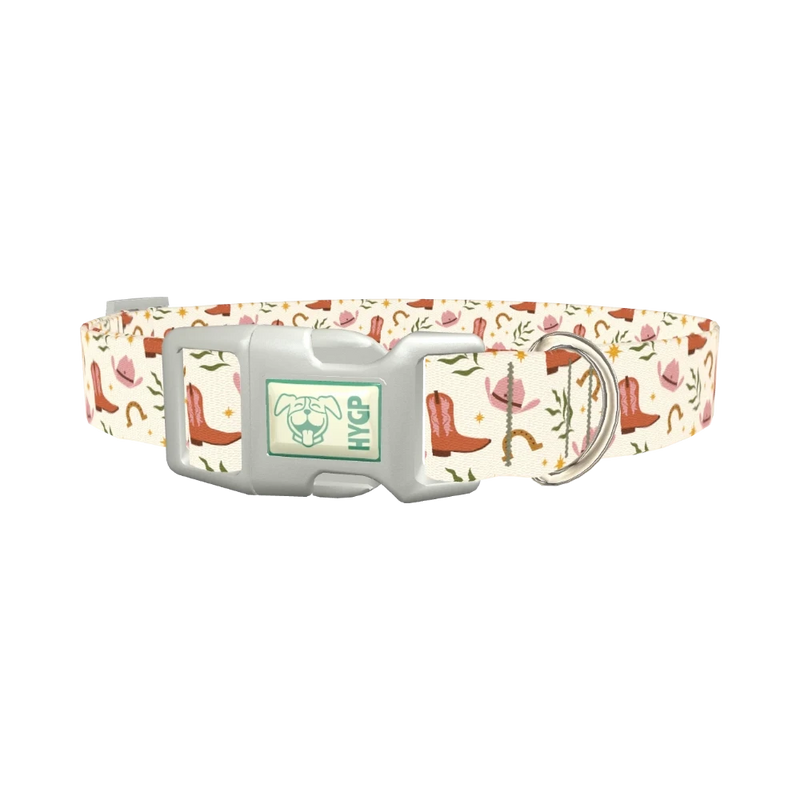 Western Hat Stars Dog Collar - plastic silver