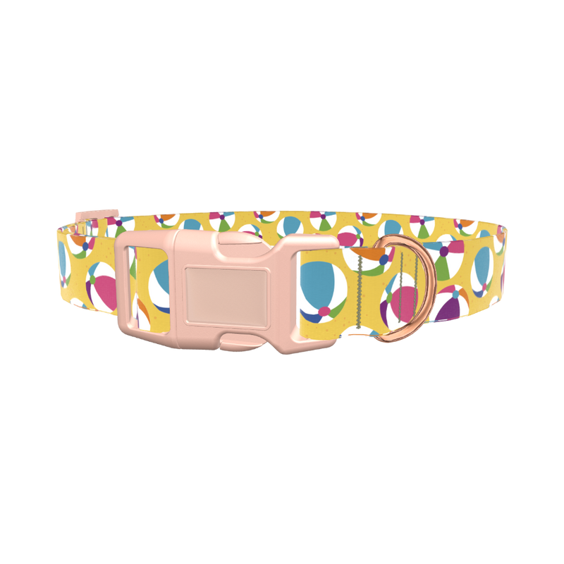 Beach Ball Dog Collar - plastic gold