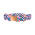Blue Banana Dog Collar - metal rose gold