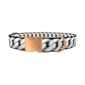 Silver Black Chain Dog Collar - metal rose gold