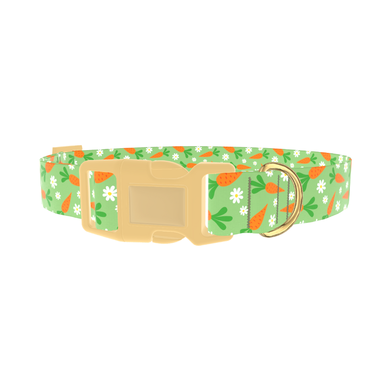 Carrot Floral Dog Collar - plastic gold