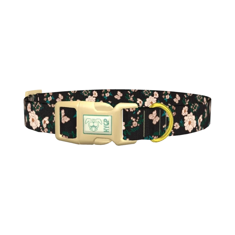 Rosehip Butterfly Dog Collar - plastic gold