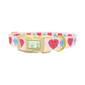 Geometric Diamond Heart Dog Collar - plastic gold