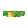 Green Christmas Tree Pattern Dog Collar - metal gold