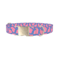 Pink Bunny Dog Collar - metal silver