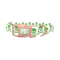 Green Skull Dog Collar - plastic rose gold