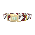 Red Playing Card Dog Collar - plastic gold