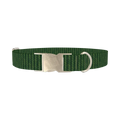 Green Knit Pattern Dog Collar - metal silver