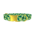 Tropical Jungle Leaves Dog Collar - metal gold