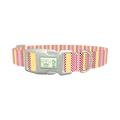 Geometric Checkered Dog Collar - plastic silver