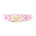 Geometric Heart Dog Collar - plastic silver