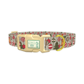 Vintage Christmas Dog Collar - plastic gold
