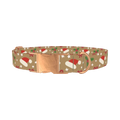 Santa Hat and Holly Dog Collar - metal rose gold