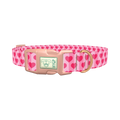 Pink Heart Pattern Dog Collar - plastic rose gold