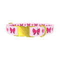 Heart Ribbon Dog Collar - metal gold