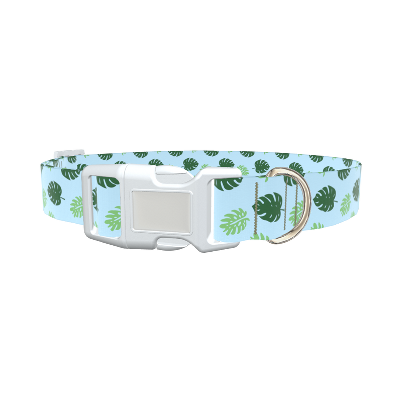 Monstera Leaf Dog Collar - plastic rose gold