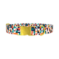 Colorful Geometric Shapes Dog Collar - metal gold
