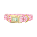 Peace Flower Dog Collar - plastic gold