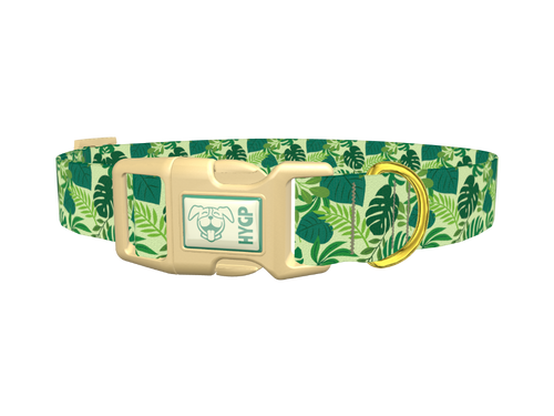Tropical Jungle Leaves Dog Collar