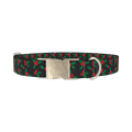 Christmas Skull Berry Dog Collar - metal silver