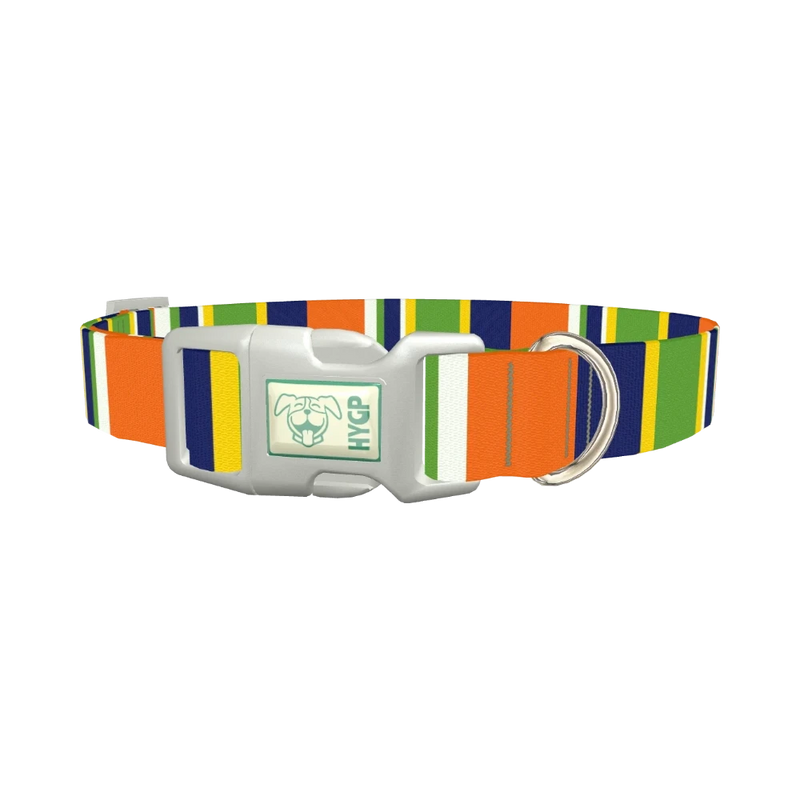Striped Dog Collar - plastic silver