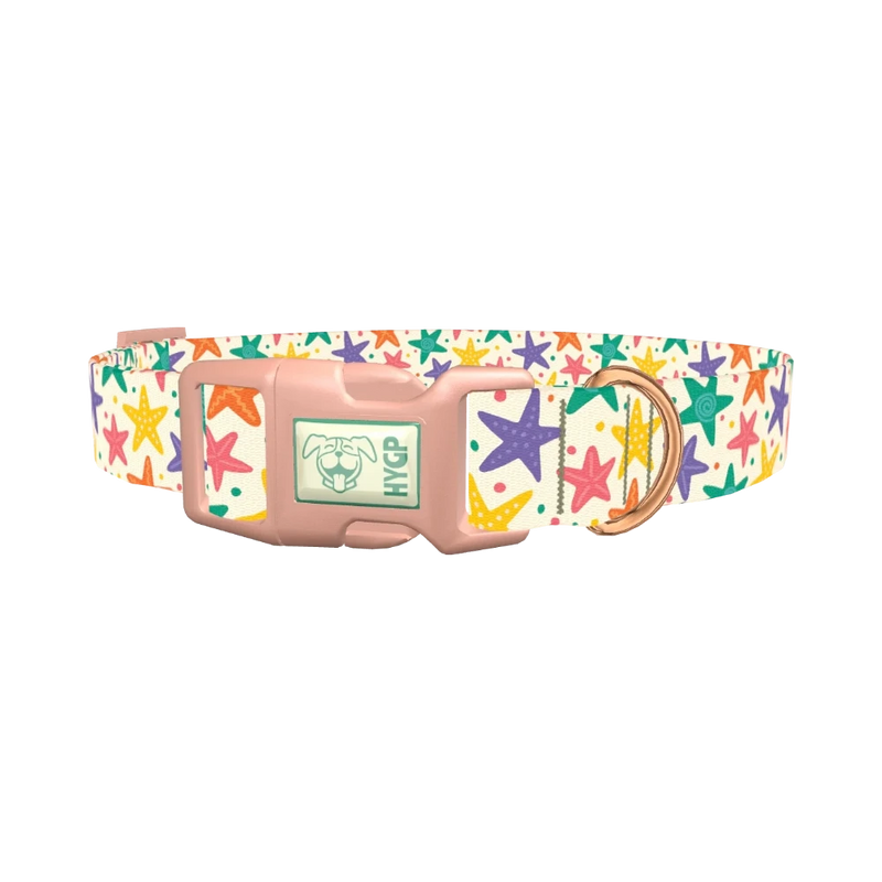 Starfish Mix Dog Collar - plastic rose gold