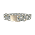 Deer and Cabin Forest Dog Collar - metal silver