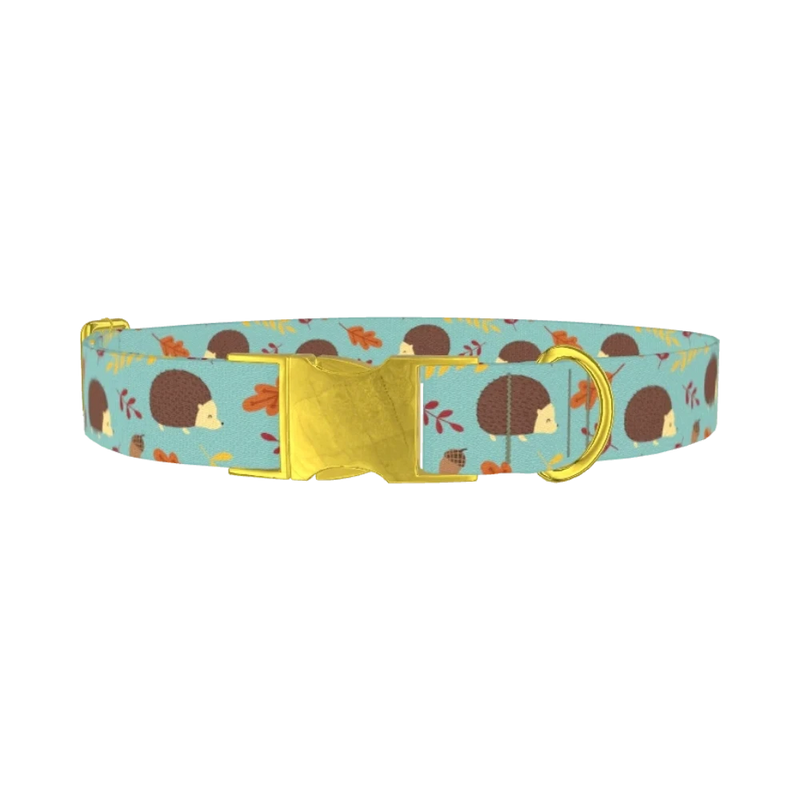 Autumn Hedgehog Dog Collar - metal gold