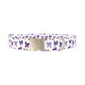 Purple Bow Dog Collar - metal silver