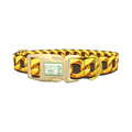 Brown Background Gold Chain Dog Collar - plastic gold