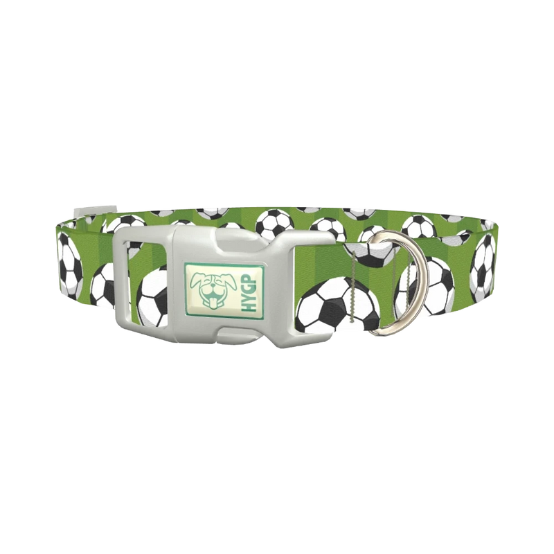 Soccer Ball Dog Collar - plastic silver