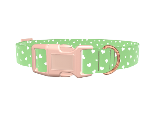 Green Heart Dog Collar