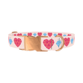 Geometric Diamond Heart Dog Collar - metal rose gold