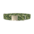 Dark Green Camo Dog Collar - metal silver