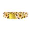 Sunflower Leaf Dog Collar - metal gold