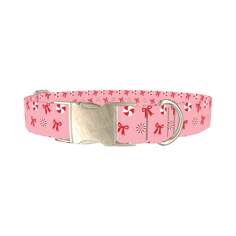 Candy Bow Dog Collar - metal silver