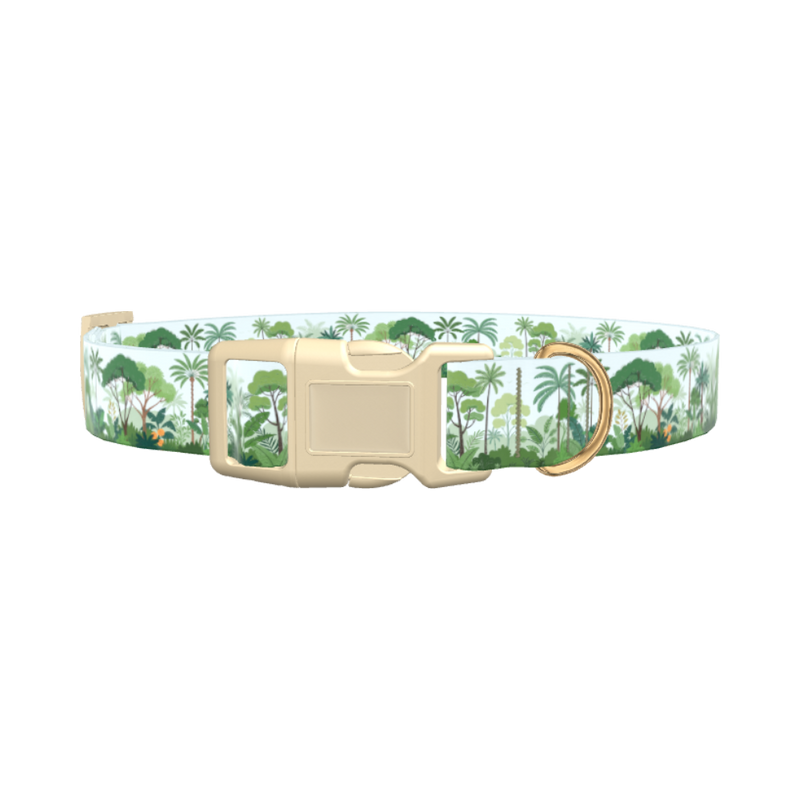 Tropical Jungle Dog Collar - plastic rose gold