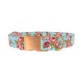 Vintage Rose Bouquet Dog Collar - metal rose gold