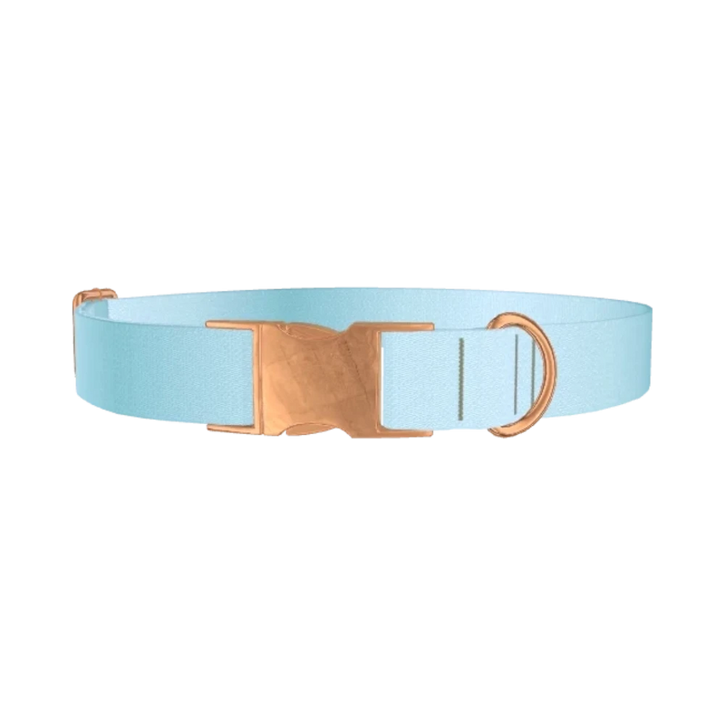 Blue Gradient Dog Collar - metal rose gold
