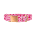 Valentine Heart Dog Collar - metal rose gold