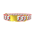 Silver Chain Red Dog Collar - metal gold