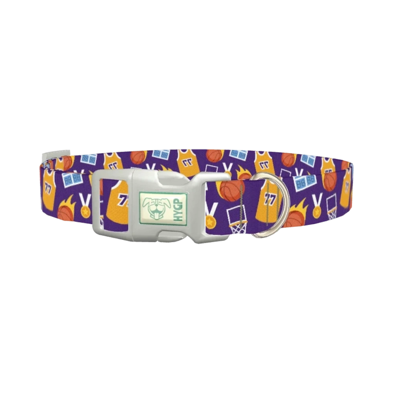 Basketball Sports Dog Collar - plastic silver