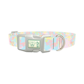 Abstract Pastel Dog Collar - plastic silver