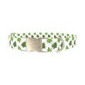 Festive Tree Pattern Dog Collar - metal silver