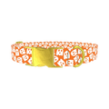 Orange Ghost Pattern Dog Collar - metal gold